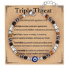 Natural Stone Evil Eye Geometric Bracelet Handmade Fashion Unisex Jewelry With Inlay Detail