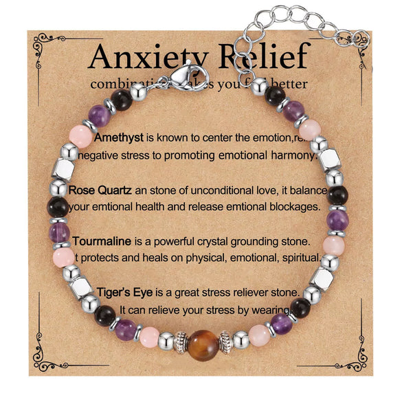 Natural Stone Evil Eye Geometric Bracelet Handmade Fashion Unisex Jewelry With Inlay Detail