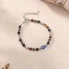 Natural Stone Evil Eye Geometric Bracelet Handmade Fashion Unisex Jewelry With Inlay Detail