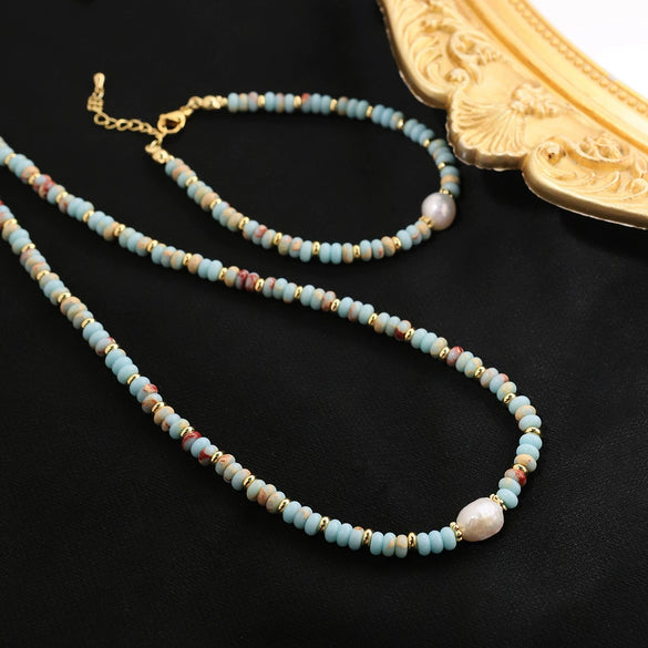 Natural Stone Freshwater Pearl Gold Plated Handmade Elegant Clavicle Necklace For Women