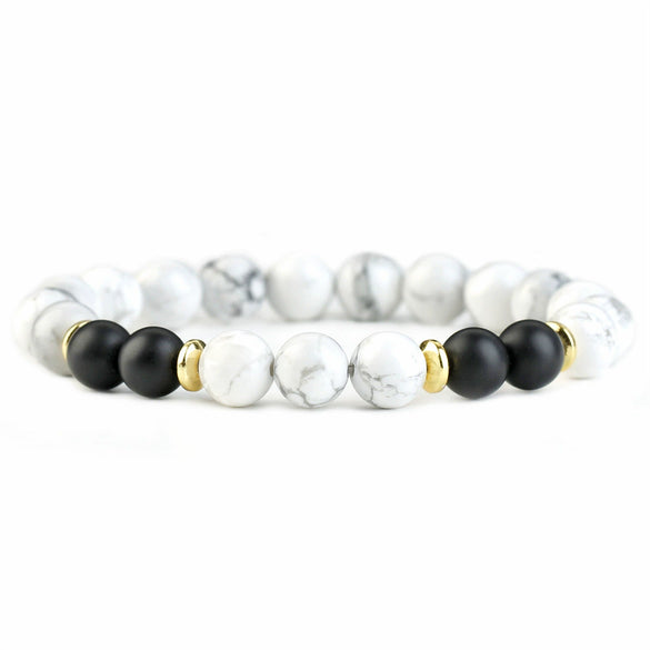Natural Stone Geometric Bracelet With Tiger Eye And Turquoise Style Unisex Jewelry Accessory