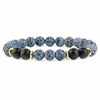 Natural Stone Geometric Bracelet With Tiger Eye And Turquoise Style Unisex Jewelry Accessory