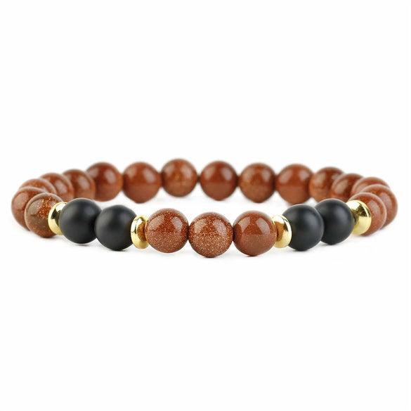 Natural Stone Geometric Bracelet With Tiger Eye And Turquoise Style Unisex Jewelry Accessory