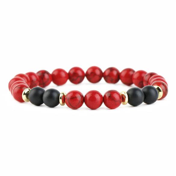 Natural Stone Geometric Bracelet With Tiger Eye And Turquoise Style Unisex Jewelry Accessory