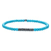Natural Stone Geometric Pattern Handmade Unisex Beaded Elastic Bracelet