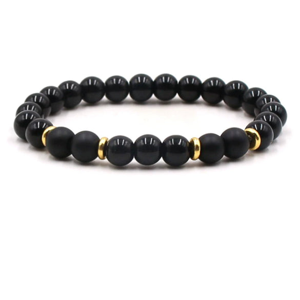 Natural Stone Geometry Beaded Bracelet Unisex Original Design With Tiger Eye And Turquoise Style Accents
