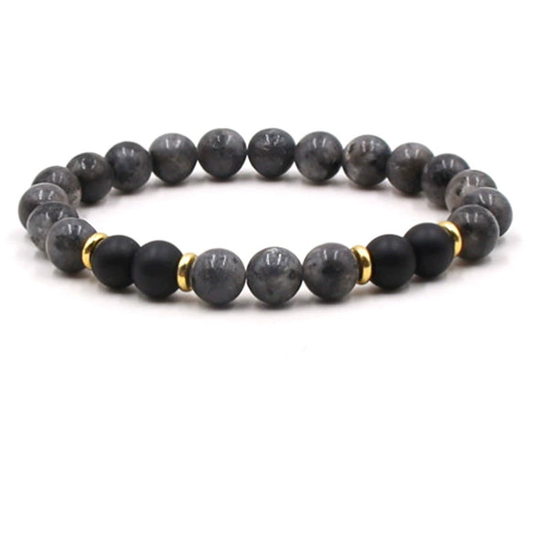 Natural Stone Geometry Beaded Bracelet Unisex Original Design With Tiger Eye And Turquoise Style Accents