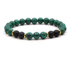 Natural Stone Geometry Beaded Bracelet Unisex Original Design With Tiger Eye And Turquoise Style Accents