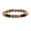 Natural Stone Geometry Beaded Bracelet Unisex Original Design With Tiger Eye And Turquoise Style Accents