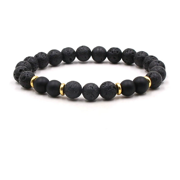 Natural Stone Geometry Beaded Bracelet Unisex Original Design With Tiger Eye And Turquoise Style Accents
