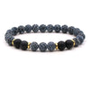 Natural Stone Geometry Beaded Bracelet Unisex Original Design With Tiger Eye And Turquoise Style Accents