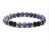 Natural Stone Geometry Beaded Bracelet Unisex Original Design With Tiger Eye And Turquoise Style Accents