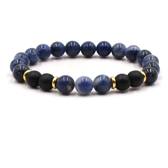 Natural Stone Geometry Beaded Bracelet Unisex Original Design With Tiger Eye And Turquoise Style Accents