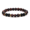 Natural Stone Geometry Beaded Bracelet Unisex Original Design With Tiger Eye And Turquoise Style Accents
