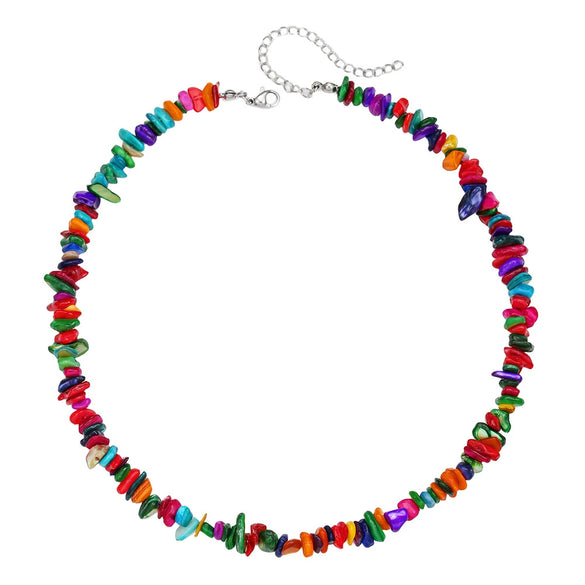 Natural Stone Gravel Geometric Irregular Crystal Clavicle O Word Chain Stainless Steel Electroplating Women's Necklace