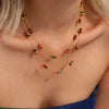 Natural Stone Handmade Beaded Necklace And Bracelet Set Stainless Steel Electroplated Light Luxury Style Women's Jewelry