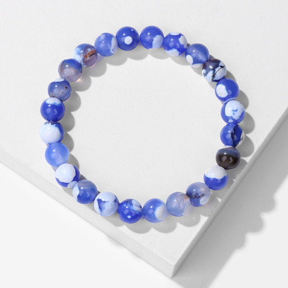 Natural Stone Handmade Fashionable Unisex Bracelet With Crystal Cat's Eye Agate