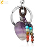 Natural Stone Heart Keychain With Hand Woven Short Tassel Minimalist Electroplated Key Pendant Accessory