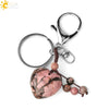 Natural Stone Heart Keychain With Hand Woven Short Tassel Minimalist Electroplated Key Pendant Accessory
