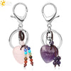 Natural Stone Heart Keychain With Hand Woven Short Tassel Minimalist Electroplated Key Pendant Accessory