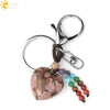 Natural Stone Heart Keychain With Hand Woven Short Tassel Minimalist Electroplated Key Pendant Accessory