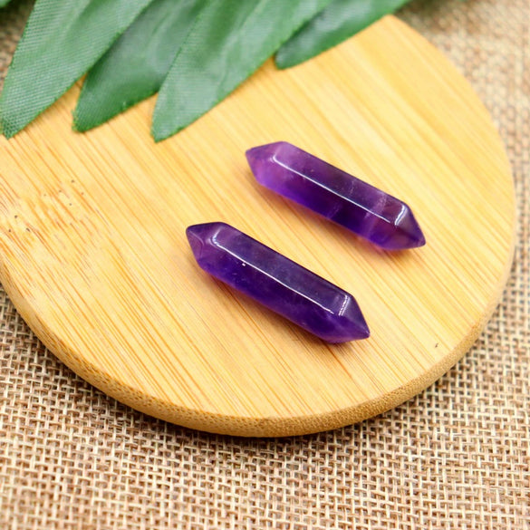 Natural Stone Hexagonal Pillar Bullet Pendant Polished Yoga Stone Crystal Naked Pendant Diy Winding Necklace