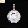 Natural Stone Hollow Moon And Sun Pendant Necklace Semi Precious Crystal Jewelry With Copper Accessories Minimalist Style