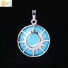 Natural Stone Hollow Moon And Sun Pendant Necklace Semi Precious Crystal Jewelry With Copper Accessories Minimalist Style