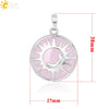Natural Stone Hollow Moon And Sun Pendant Necklace Semi Precious Crystal Jewelry With Copper Accessories Minimalist Style