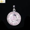 Natural Stone Hollow Moon And Sun Pendant Necklace Semi Precious Crystal Jewelry With Copper Accessories Minimalist Style