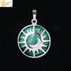 Natural Stone Hollow Moon And Sun Pendant Necklace Semi Precious Crystal Jewelry With Copper Accessories Minimalist Style