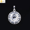 Natural Stone Hollow Moon And Sun Pendant Necklace Semi Precious Crystal Jewelry With Copper Accessories Minimalist Style