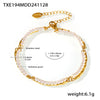 Natural Stone Imitation Pearl Handmade Beaded Light Luxury Women's Necklace And Bracelet With Electroplating