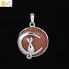 Natural Stone Kitten And Moon Pendant Hollow Back Alloy Crystal Necklace Pendant Minimalist Animal Jewelry For Women