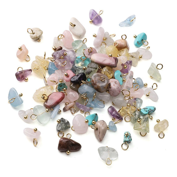 Natural Stone Mini Gravel Jade Pendant Loose Beads Handmade Diy Jewelry Accessories Creative Necklace Beaded Pendant