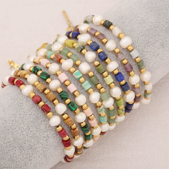 Natural Stone Pearl Handmade Bohemian Fashion Beaded Bracelet For Women