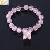Natural Stone Pink Tiger Eye And Obsidian Merkaba Star Beaded Bracelet Polished Minimalist Women's Bracelet