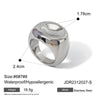 Natural Stone Ring Titanium Steel Non Fading Ring