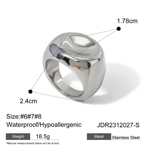 Natural Stone Ring Titanium Steel Non Fading Ring