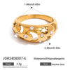 Natural Stone Ring Titanium Steel Non Fading Ring