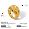 Natural Stone Ring Titanium Steel Non Fading Ring