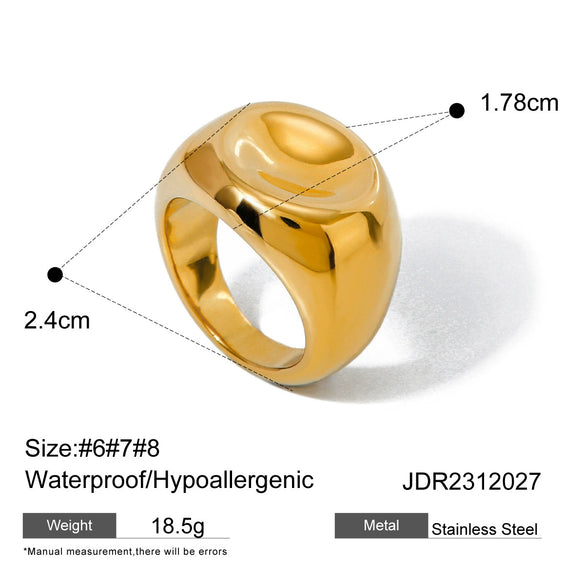 Natural Stone Ring Titanium Steel Non Fading Ring