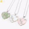 Natural Stone Rose Heart Pendant Necklace With Ball Chain Minimalist Electroplated Copper Accessories