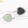 Natural Stone Rose Heart Pendant Necklace With Ball Chain Minimalist Electroplated Copper Accessories