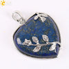 Natural Stone Rose Heart Pendant Necklace With Ball Chain Minimalist Electroplated Copper Accessories
