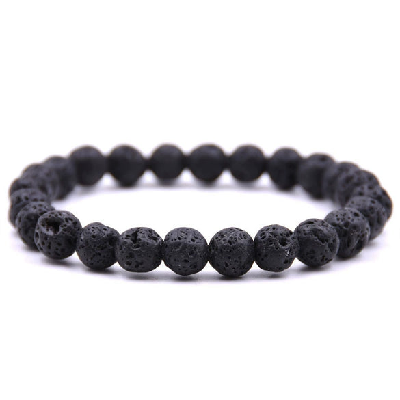Natural Stone Round Bead Single Ring Bracelet