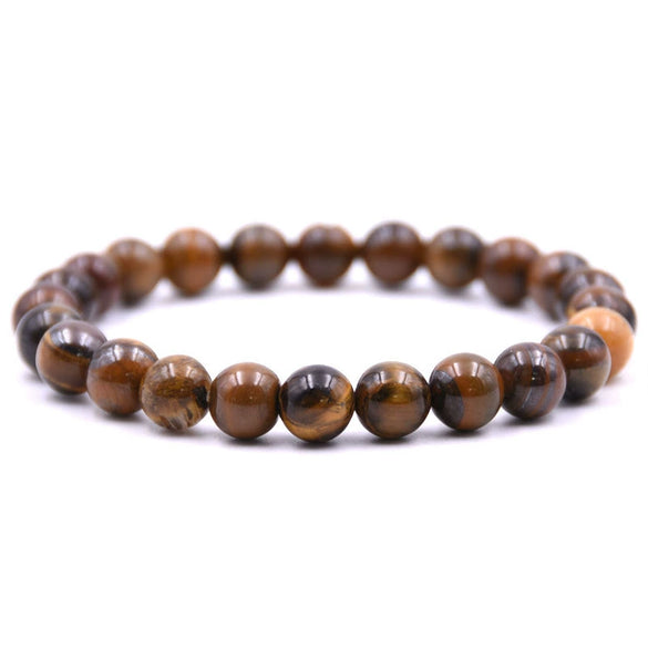 Natural Stone Round Bead Single Ring Bracelet