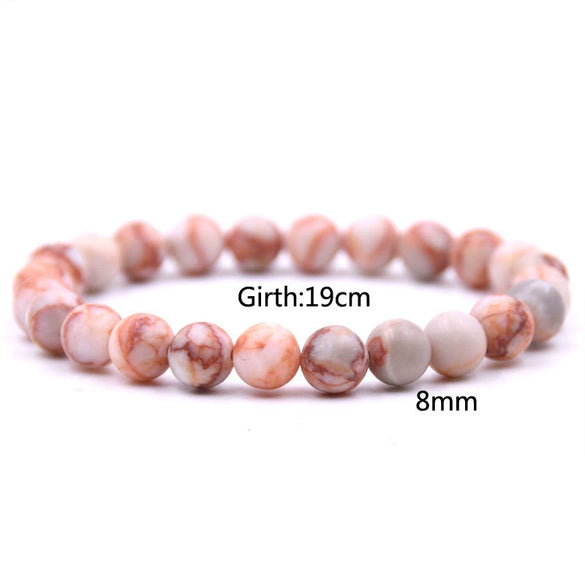 Natural Stone Round Bead Single Ring Bracelet