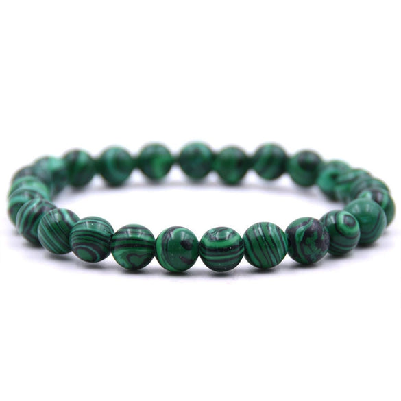 Natural Stone Round Bead Single Ring Bracelet