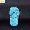 Natural Stone Slipper Pendant Necklace With Polished Copper Accessories Beach Style Necklace For Women And Couples